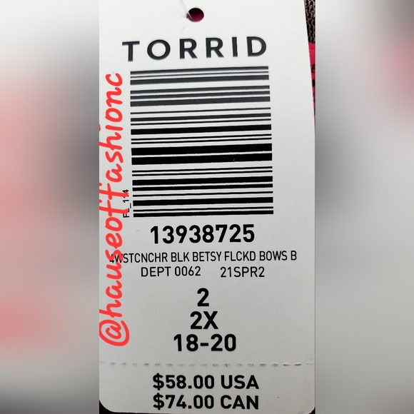 BETSEY JOHNSON Limited Edition TORRID Black Lace-Up Waist Cincher Corset! NWT! - Picture 7 of 8